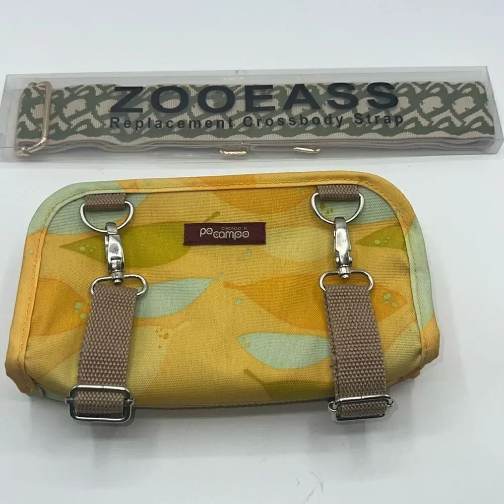 PO CAMPO Yellow Six Corners Wristlet Bicycle Stroller Clip Bag